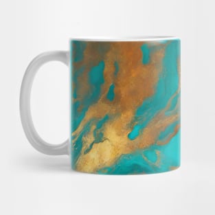 Preppy Boho Chic Bohemian Orange Turquoise Marble Swirls Mug